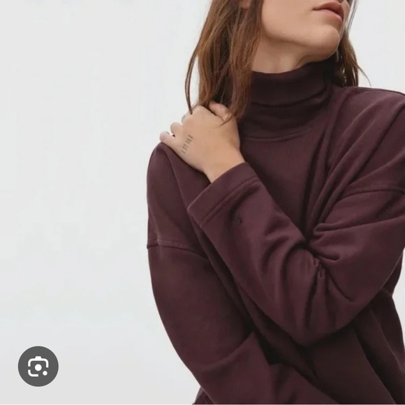 Everlane Cowl Neck Boxy Sweatshirt Burgundy Small - Picture 11 of 16